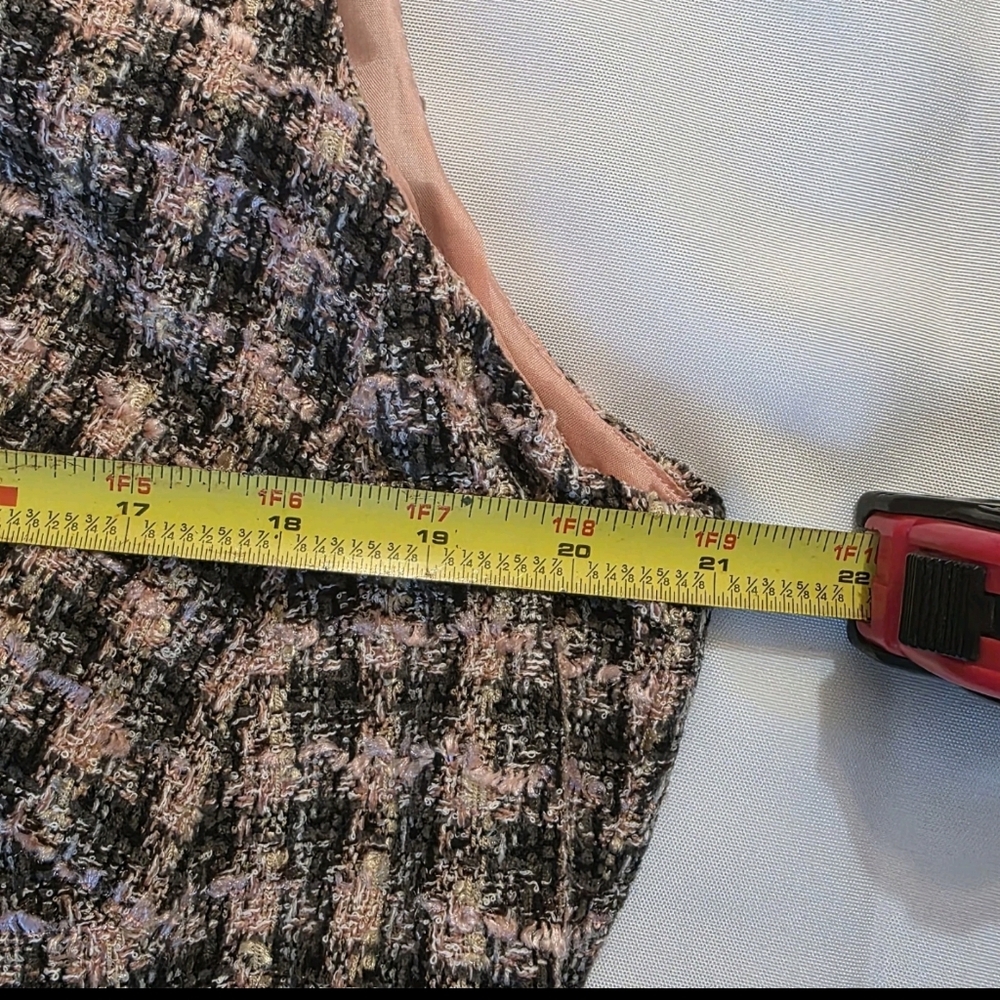 Talbots Tweed Sleeveless Sheath Dress Pink Womens 18W Plus Size Preppy Career - Picture 5 of 13